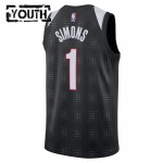 Portland Trail Blazers Trikot Anfernee Simons Nike 2024-25 City Edition Schwarz Swingman - Kinder